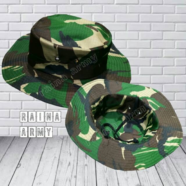 Topi rimba loreng tni parasut parasit bahan standar jatah tni