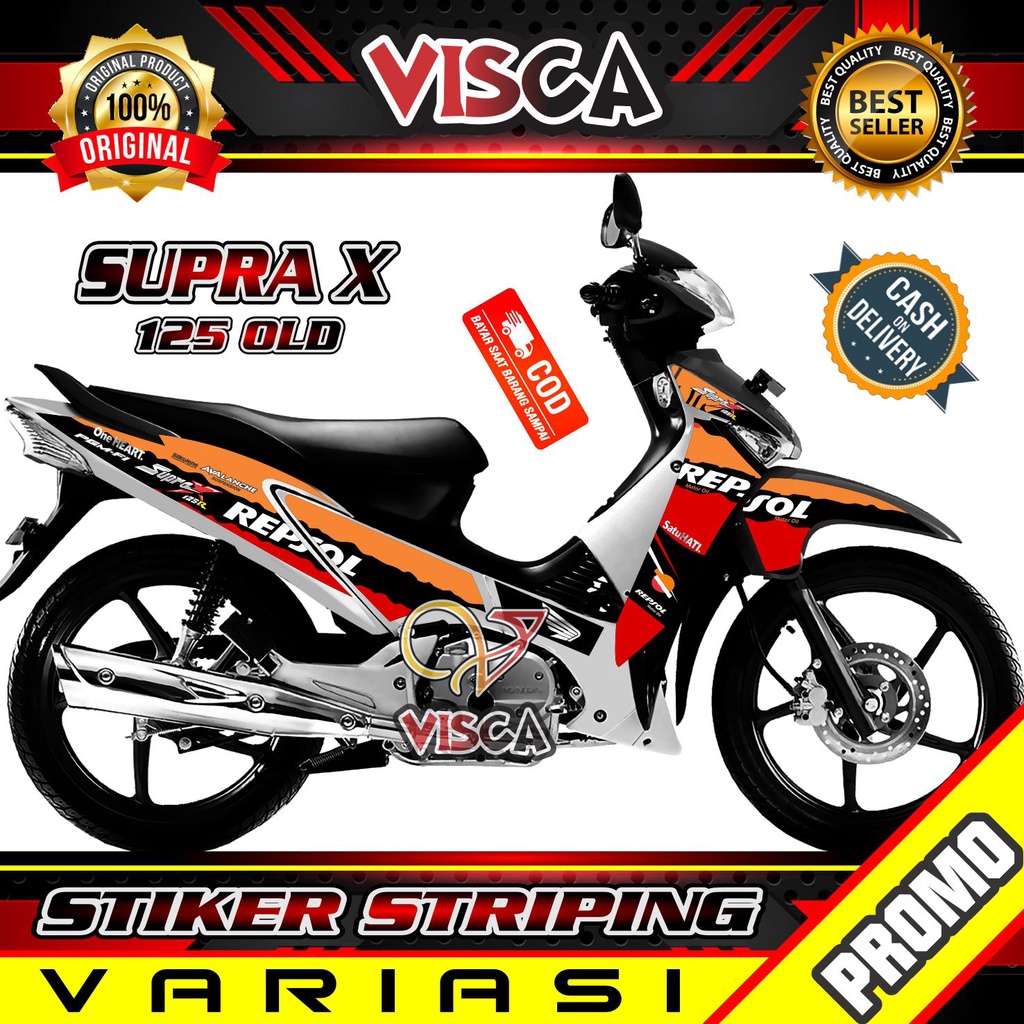 Striping Supra x 125 Lama  -  Sticker Striping Variasi Lis Supra x 125 Lama - Striping Hologram Supr
