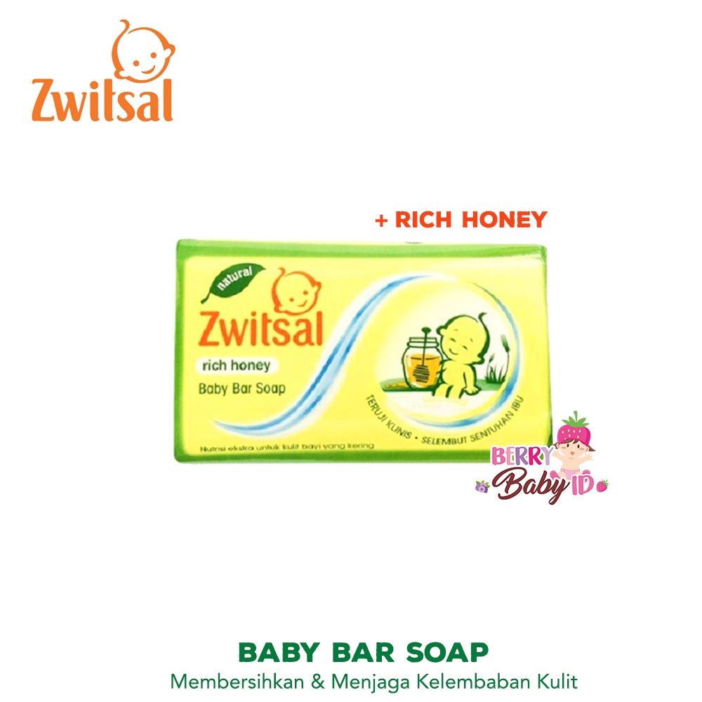 Zwitsal Baby Bar Soap Natural Rich Honey Sabun Batang Bayi 70 gr Berry Mart