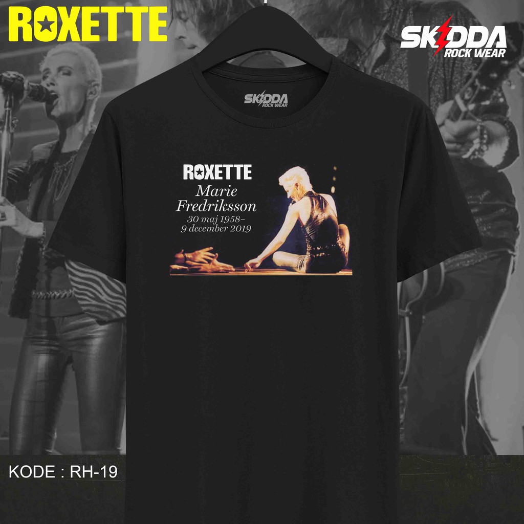 T Shirt Kaos Band ROXETTE  - Premium Black DTG Printing