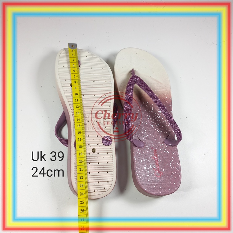 L1851-36 Sandal Jepit Glitter Wanita Glanzton Sendal Anti Slip Warna Mix Sembur Karet Cewek Import
