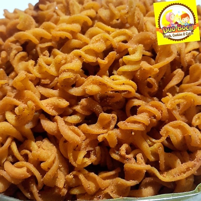 Jual Makaroni Spiral Ulir Bantet Pedas Gurih 250 Gram Duo Bocil Snack