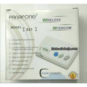 INTERCOM WIRELESS 4 CHANNEL   PANAFONE 821 Terbaik