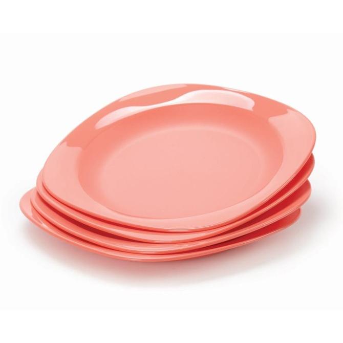 Piring Makan Piring tupperware- Blossom Plate peach - peach