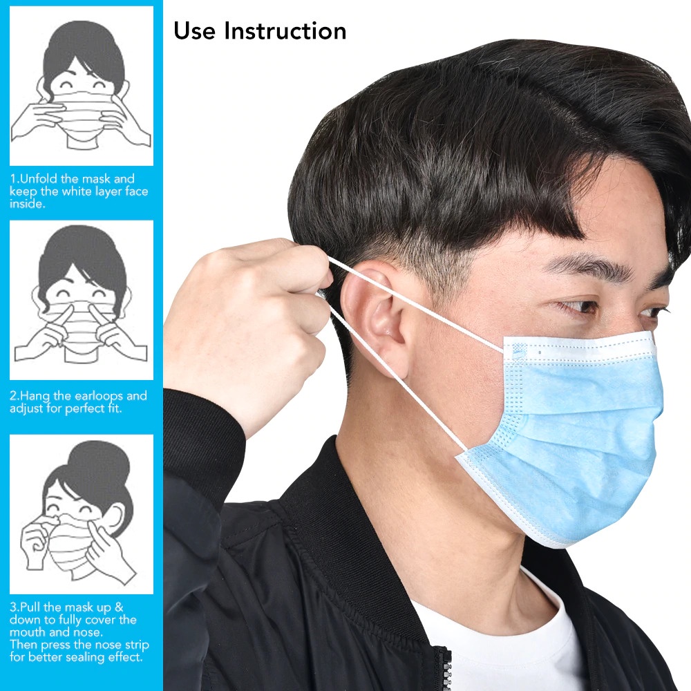 Masker 3ply isi 50pcs / Face mask / Disposable mask / Masker 3ply earloop isi 50pcs WARNA