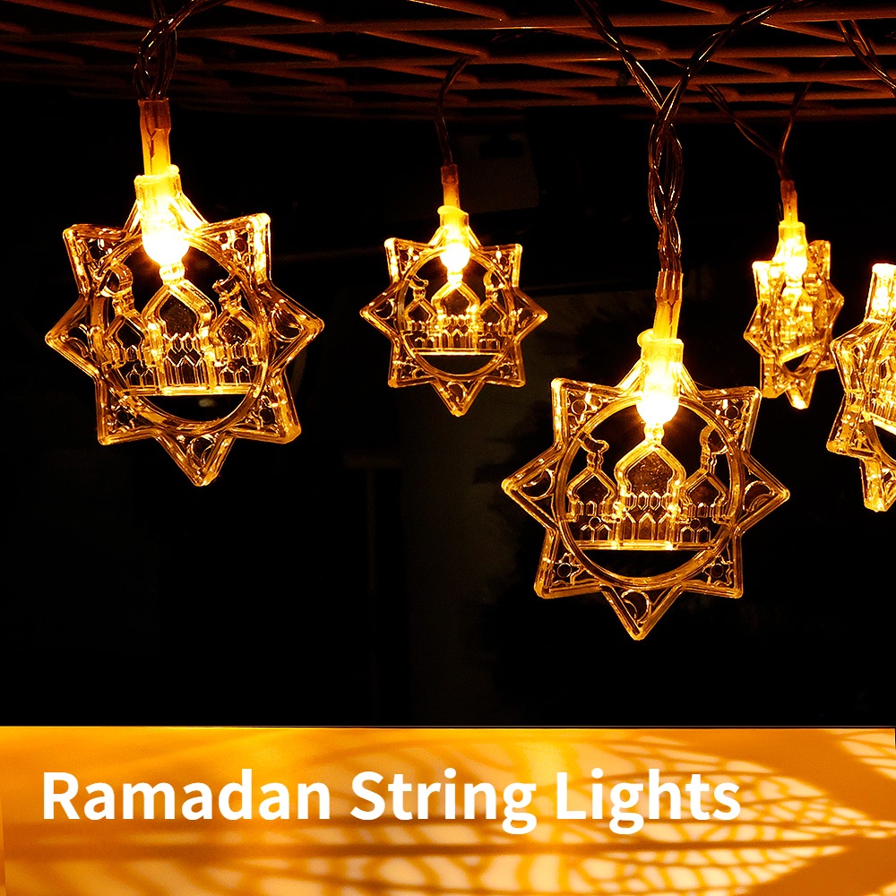 Lampu String LED 1.5m Anti Air IP42 Tenaga Baterai Untuk Dekorasi Ramadhan