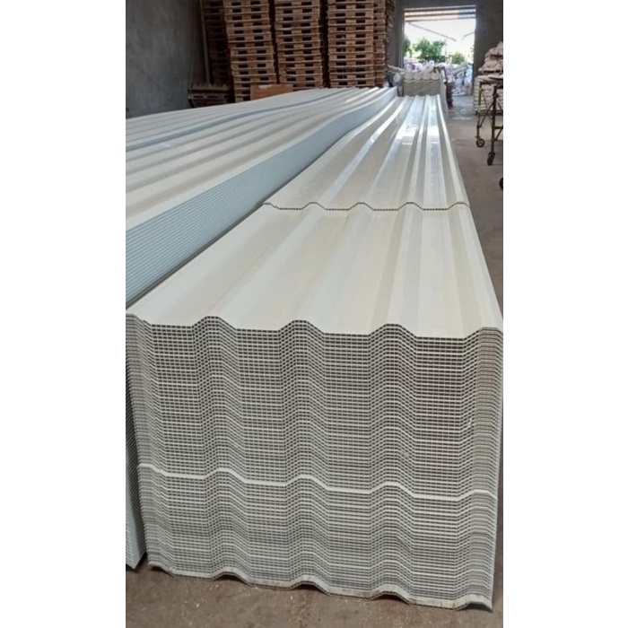 TERBAIK ATAP UPVC GELOMBANG ROOFTOP WARNA PUTIH GARANSI 15 TAHUN - 1m