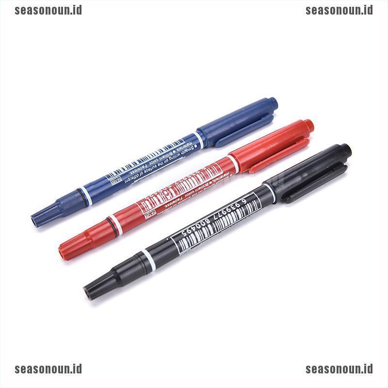 【sea】Permanent Marker Pen Twin Tips Doubled Headed Hook Line For CD DVD Media Disc,