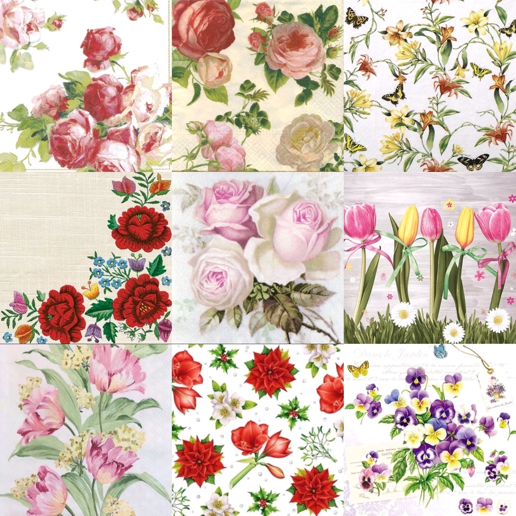 TISU NAPKIN DECOUPAGE EROPAH – Flower Motif G