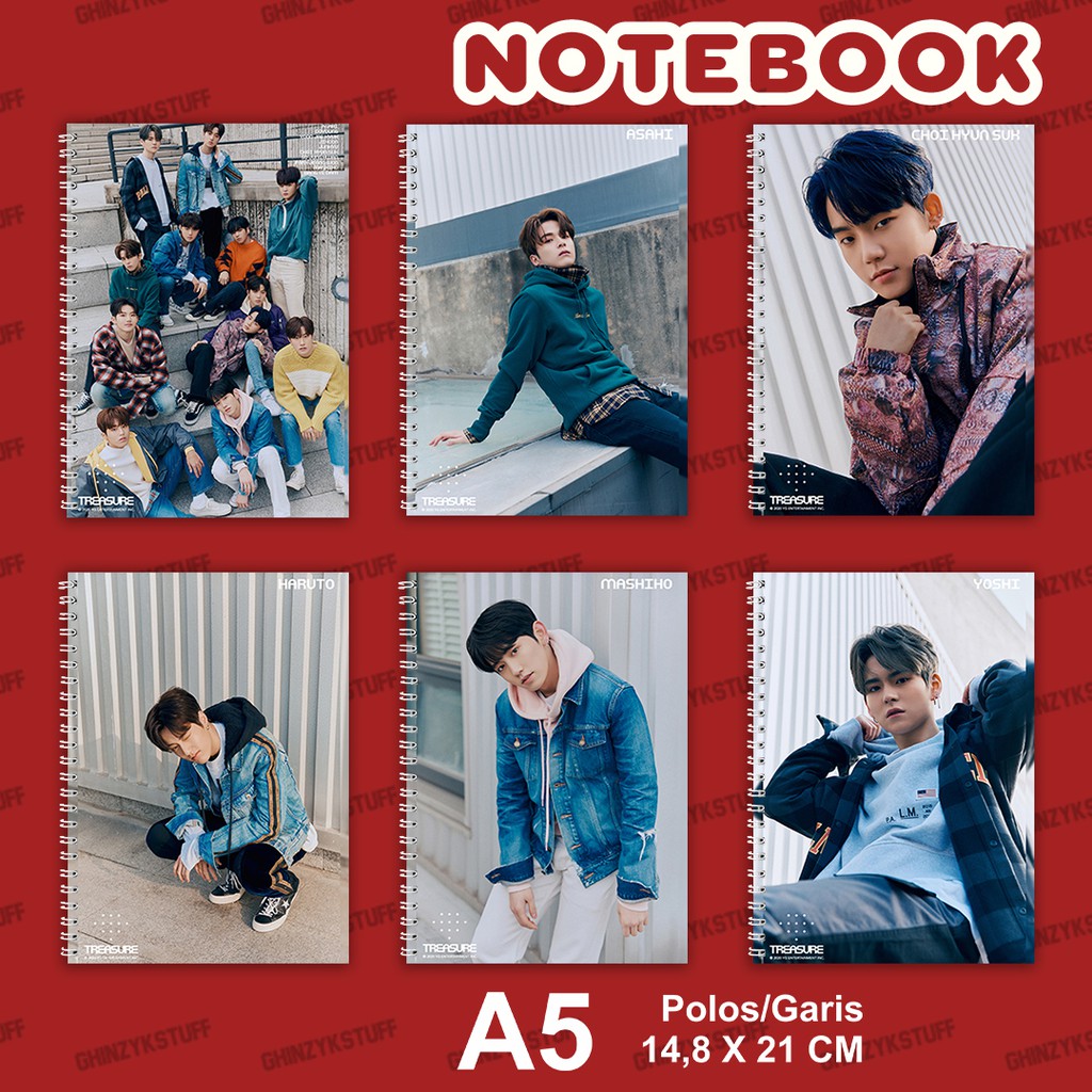 

Notebook A5 (14,8x21cm) Treasure KPOP Boyband Group Editorial vol 3