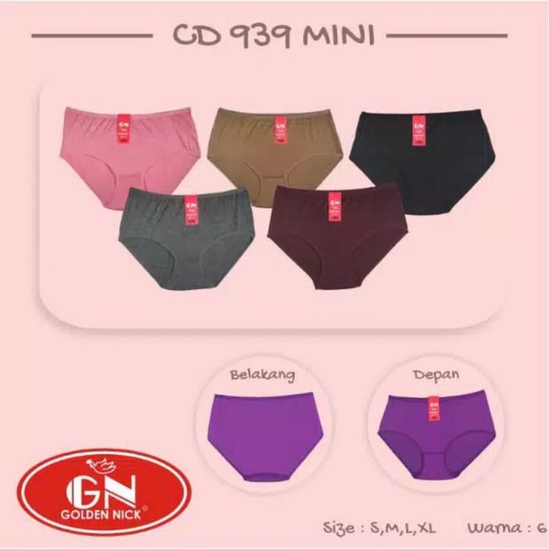 6 Pcs Cd Wanita Katun  Golden Nick 939 Warna Tua