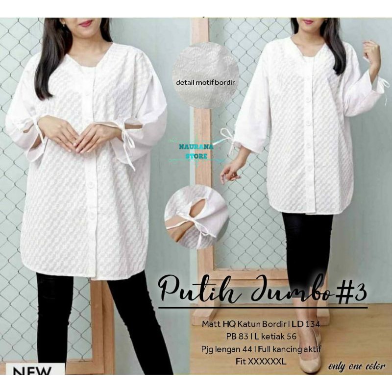 Tunik Jumbo - Atasan Jumbo - Putih Jumbo#3