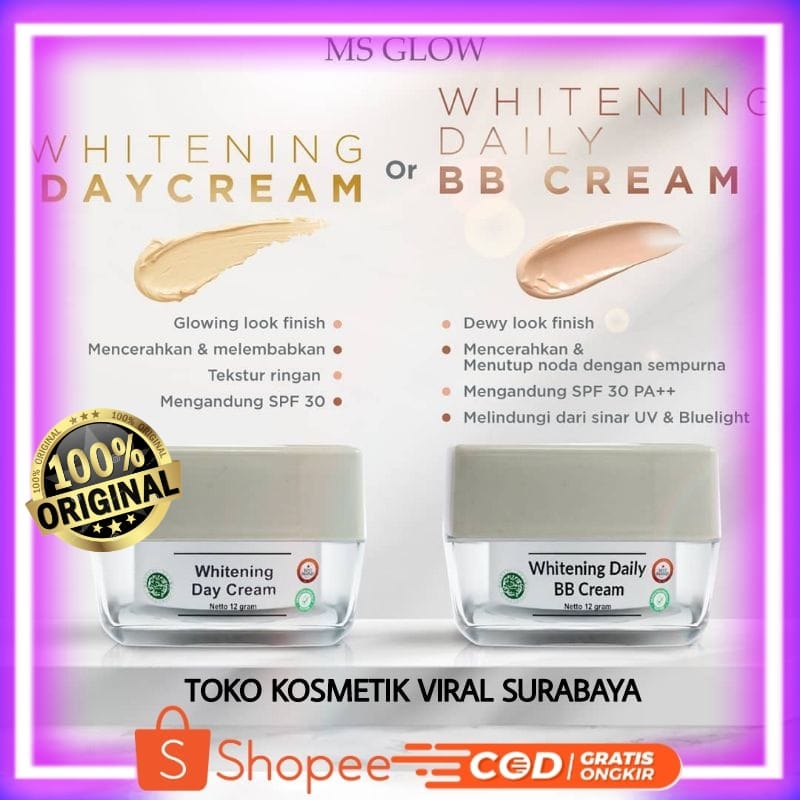 DAY CREAM MS GLOW/DAILY BB CREAM MS REAM MS GLOW/DAILY BB CREAM ACNE ORINAL 100%