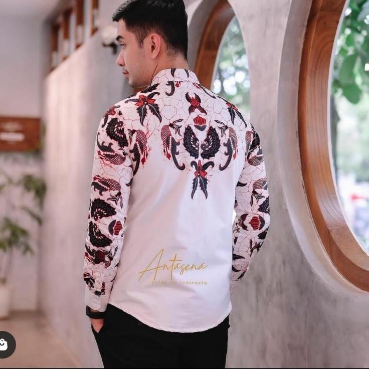 Terlaris RAJATA Baju Batik Pria Lengan Panjang Lapis Furing Modern / Hem Kemeja Batik Bahan Katun Pr