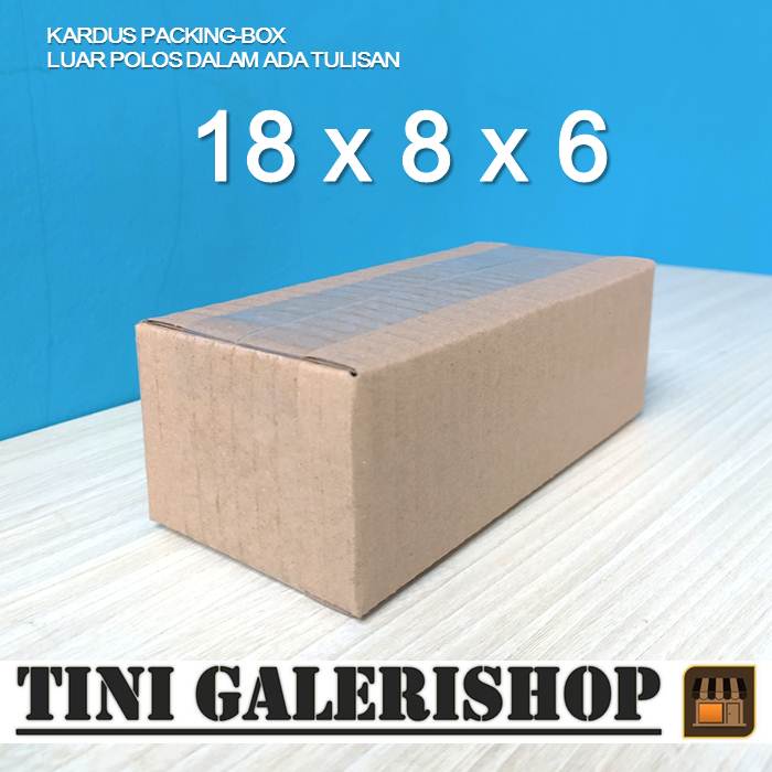 Kardus Packing Karton Box Uk.18x8x6 cm Luar Polos Dalam Ada Tulisan