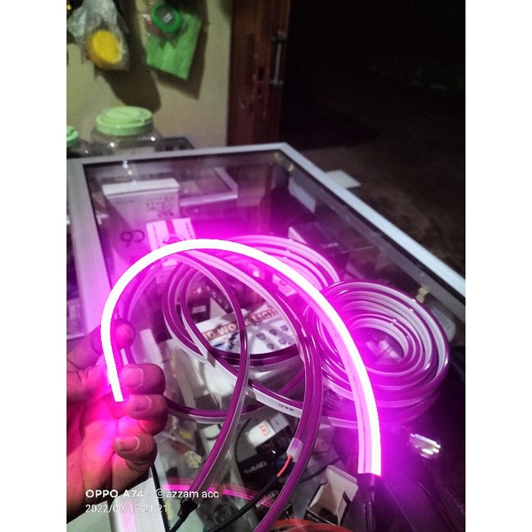 Lampu Led Alis Slim 30Cm Warna Ungu Motor Mobil 12Volt