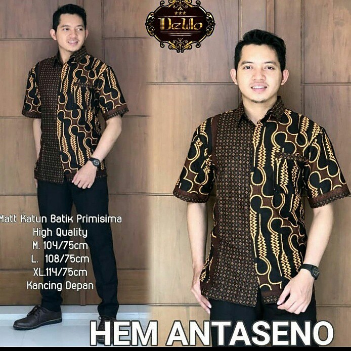 Kemeja Batik Pria Original Solo Hem Antaseno