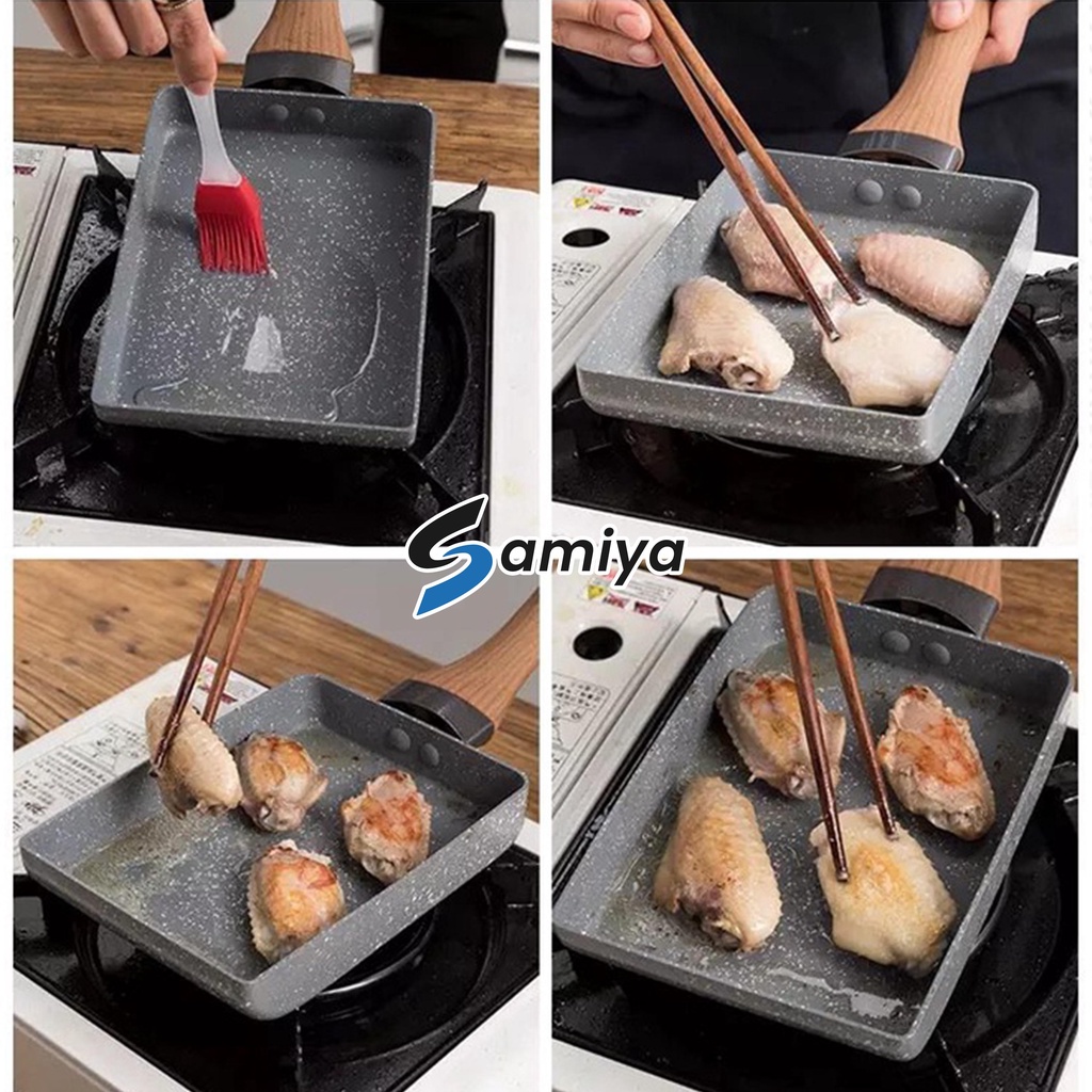 fry pan square 13x18cm / wajan penggorengan frying pan kotak persegi anti lengket non stick