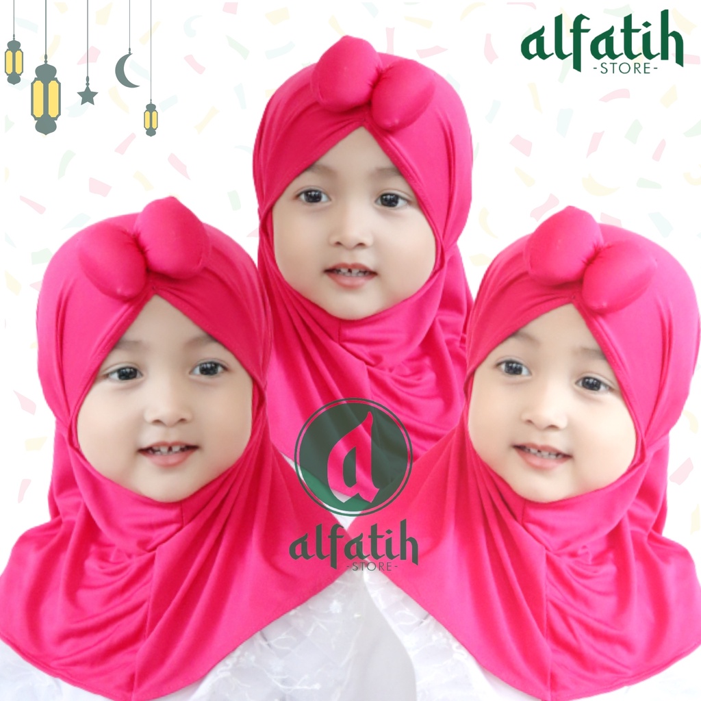 ALFATIH STORE / Jilbab Anak Minie  Pita POLOS Depan Imut dan Cantik / Jilbab Anak Murah / HIJAB ANAK