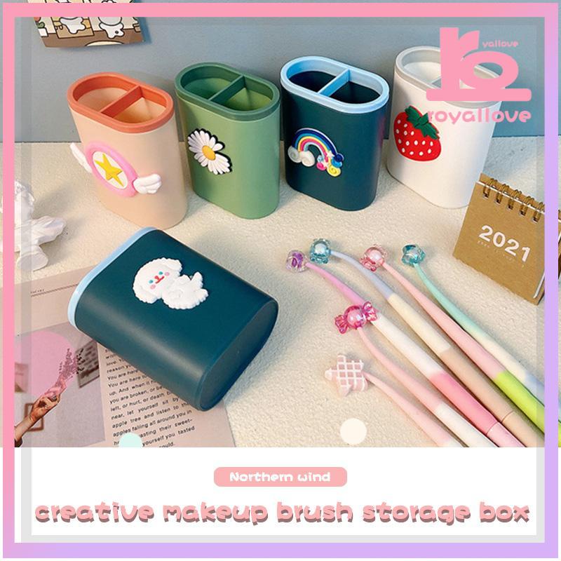 

COD✨Tempat Pena Kartun Lucu Alat Tulis Desktop Mengatur Wadah Penyimpanan Kuas Rias Kreatif-love