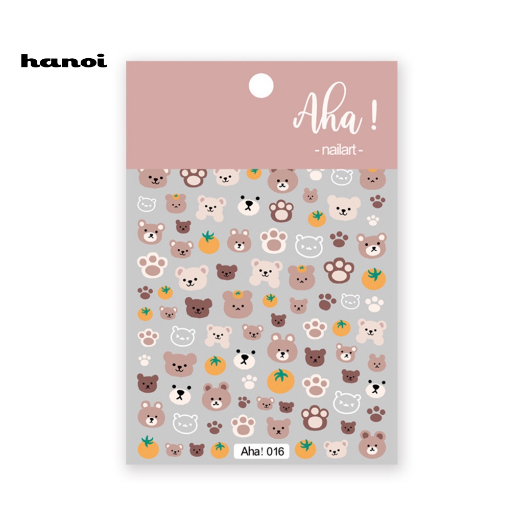 Han_stiker Kuku Motif Panda / Beruang Lucu Untuk Aksesoris Nail Art / Manicure