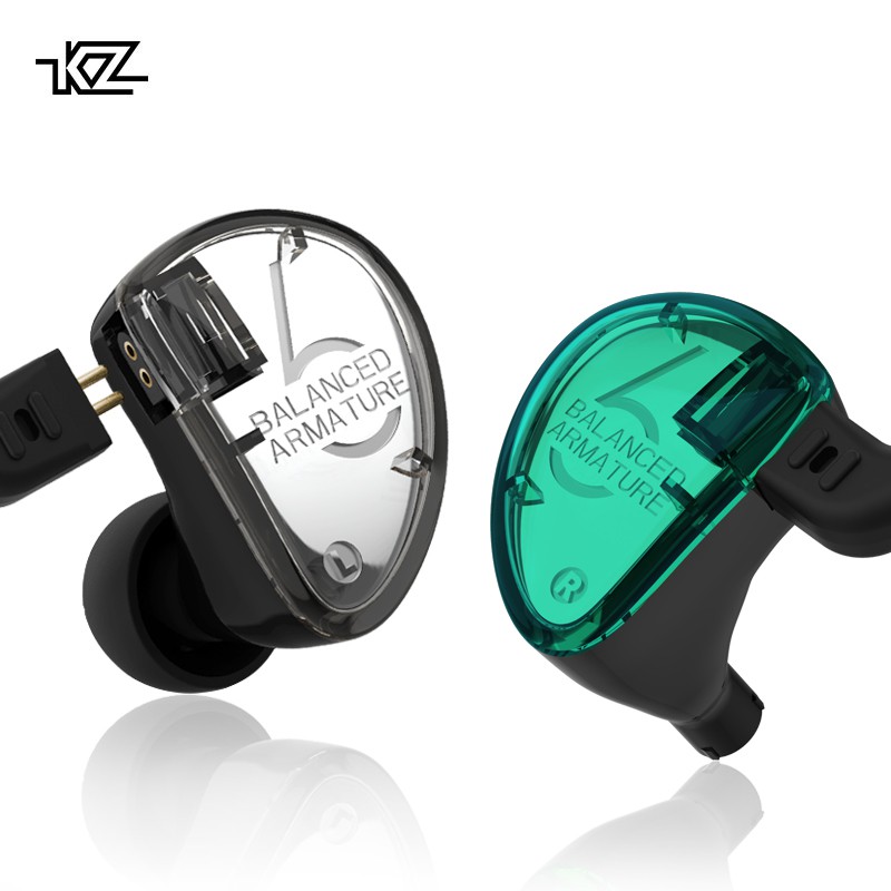 KZ-AS06 Knowledge Zenith KZ-AS6 Pure Balanced Armature Earphone Mic On