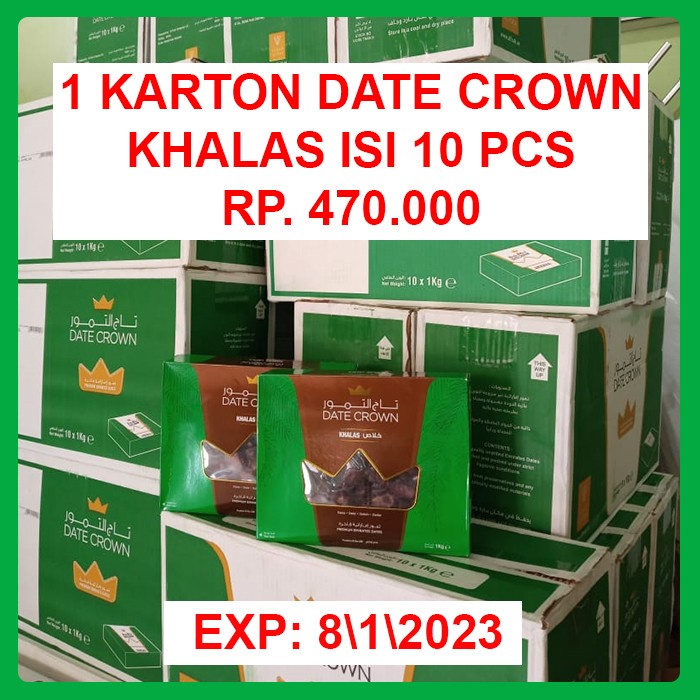 

Kurma Terbaru - 1 Karton Kurma Date Crown Khalas 1 Kg Isi 10 Pcs