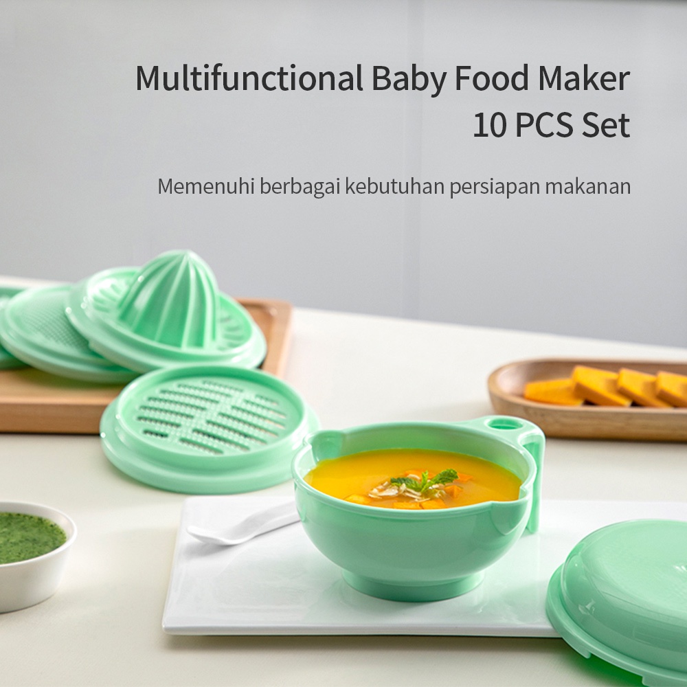 Mamibayi Baby food maker peralatan makan bayi 10pcs/set grinder bowl alat makan bayi