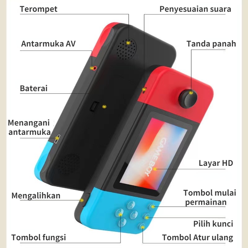 Gameboy console gameboy advance Pegangan dukungan untuk 2 orang bermain pada saat yang sama Dapat dihubungkan ke TV