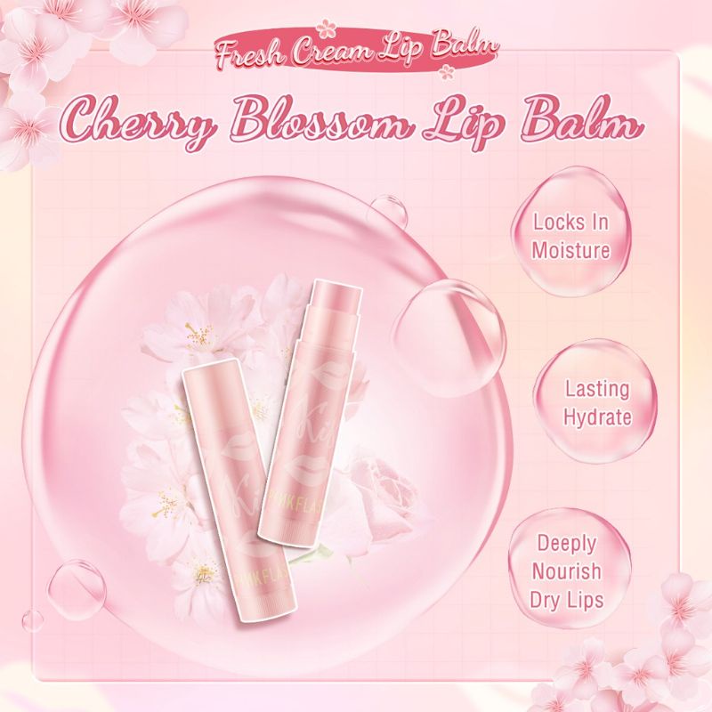 (BPOM) PINKFLASH Lip Balm fresh Lasting Moist soft lips Rose Moisturizing