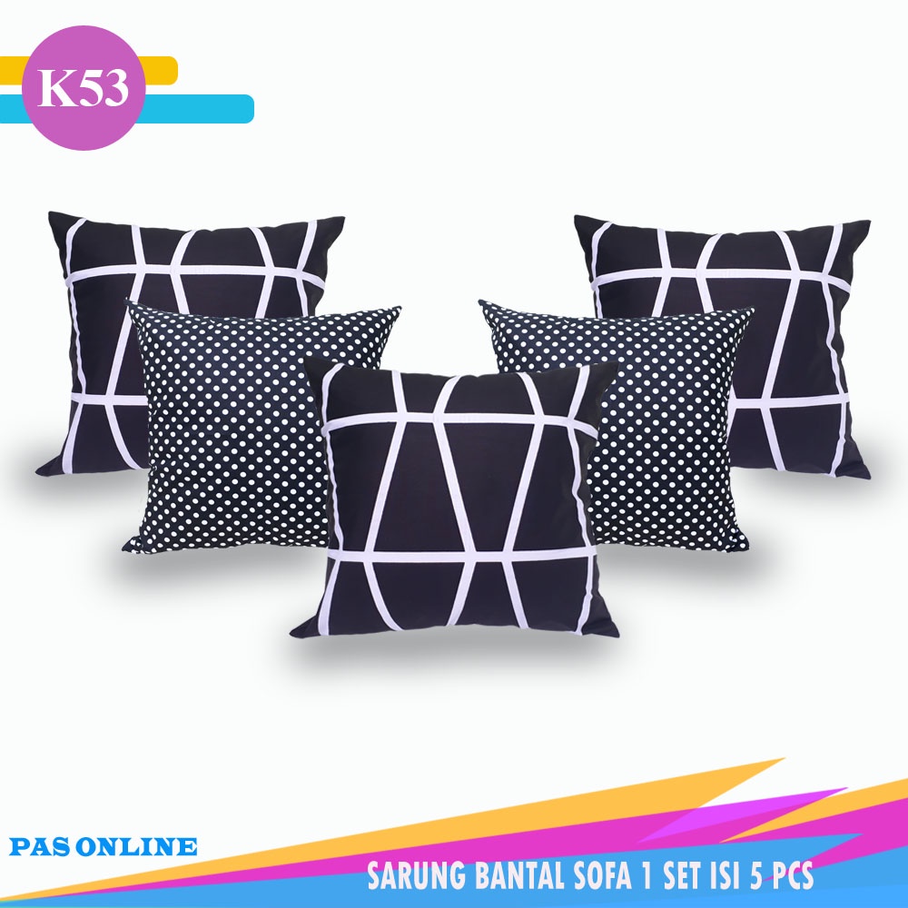 SET SARUNG BANTAL SOFA 50X50 ( 5 SARUNG )