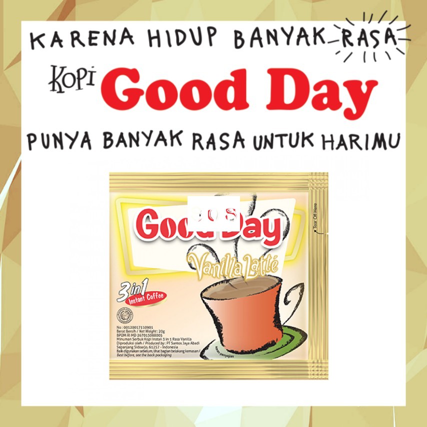 

《OS3》 Good Day Vanila Latte 20 gram | putih | - KOPI