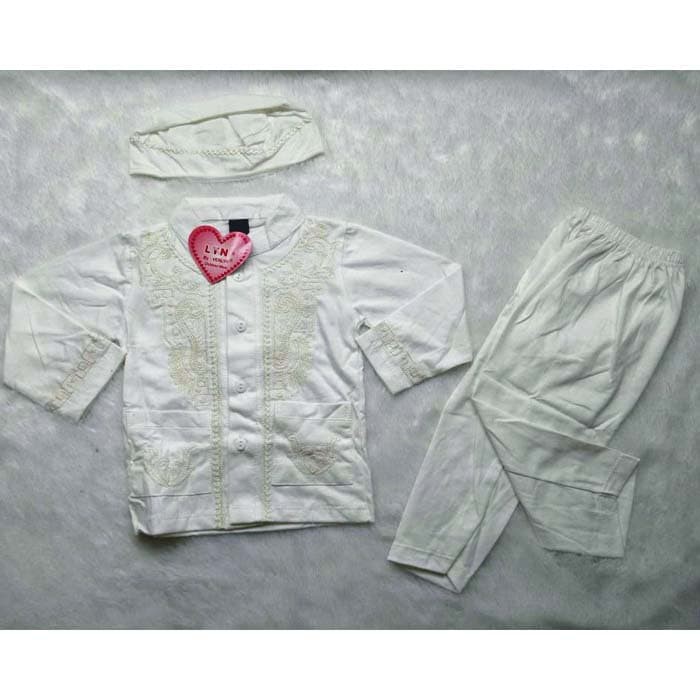 Baju Koko Bayi Laki Laki Putih Setelan Baju Muslim Bayi Laki Laki Tren
