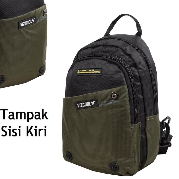 ◌ Tas 2IN1 Vizcool Sadbay/Tas Ransel Pria/Tas Slingbag Pria/Tas Fashion Pria Terkini/Tas Import ❉