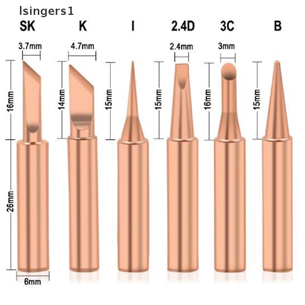 (lsingers1) 5 / 6pcs Ujung Solder 900M-T Bahan Tembaga Murni