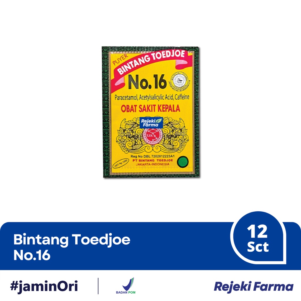 Puyer Bintang Toedjoe Tujuh Puyer No.16 - 12 Sachet Obat Sakit Kepala