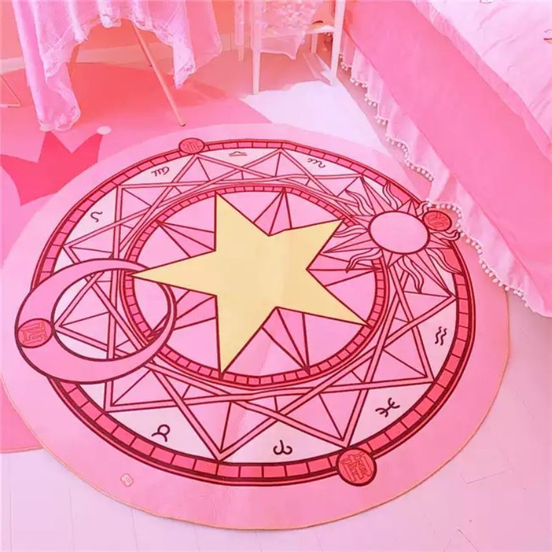 card captor sakura cardcaptor karpet keset bulat