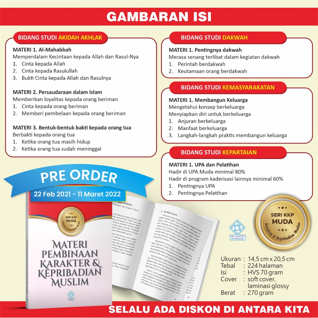 Seri Buku Materi Pembinaan Karakater dan Kepribadian Muslim (KKP) Semester 1