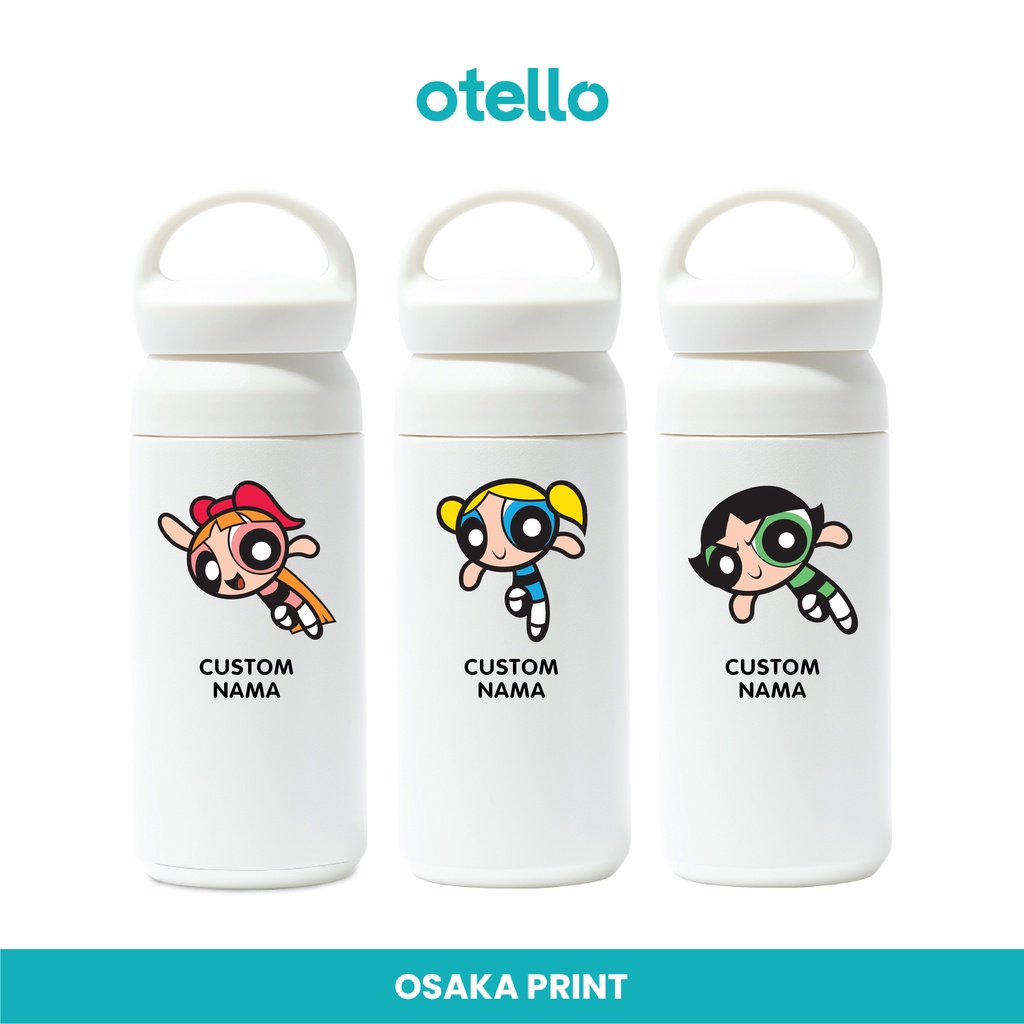 Thumbler Powerpuff Girls Custom Tumbler Karakter Tambler Cetak Print UV Botol Minum Hadiah Anak