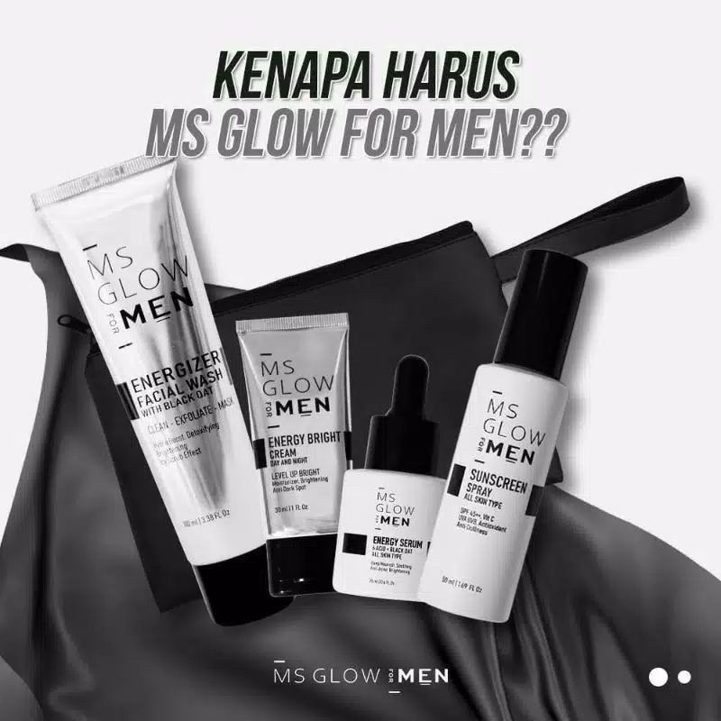 MS GLOW FOR MEN ORIGINAL PAKET COMPLETE / PAKET BASIC MEN / FACIAL WASH MEN