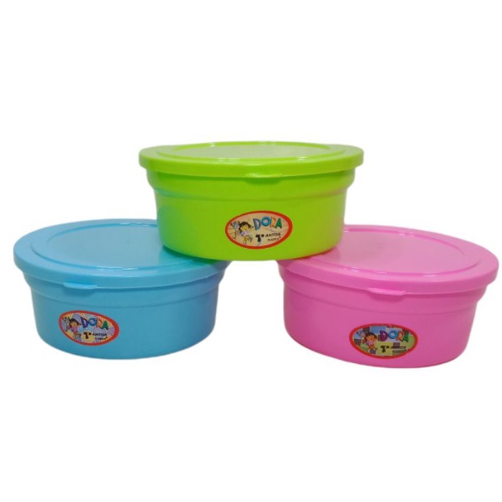 rantang / misting nasi anak lunch box kotak nasi lucu bahan plastik bulat