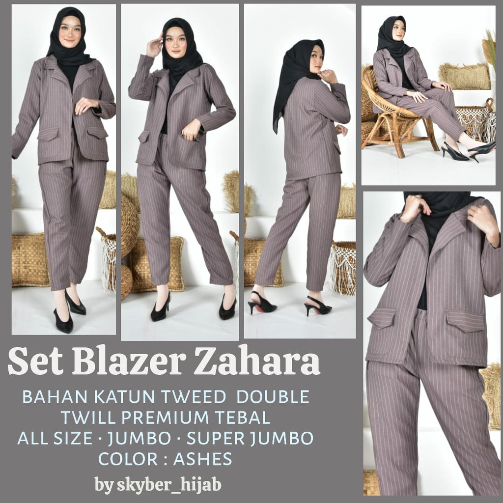 Zahara Set setelan blazer ashes by skyber_hijab