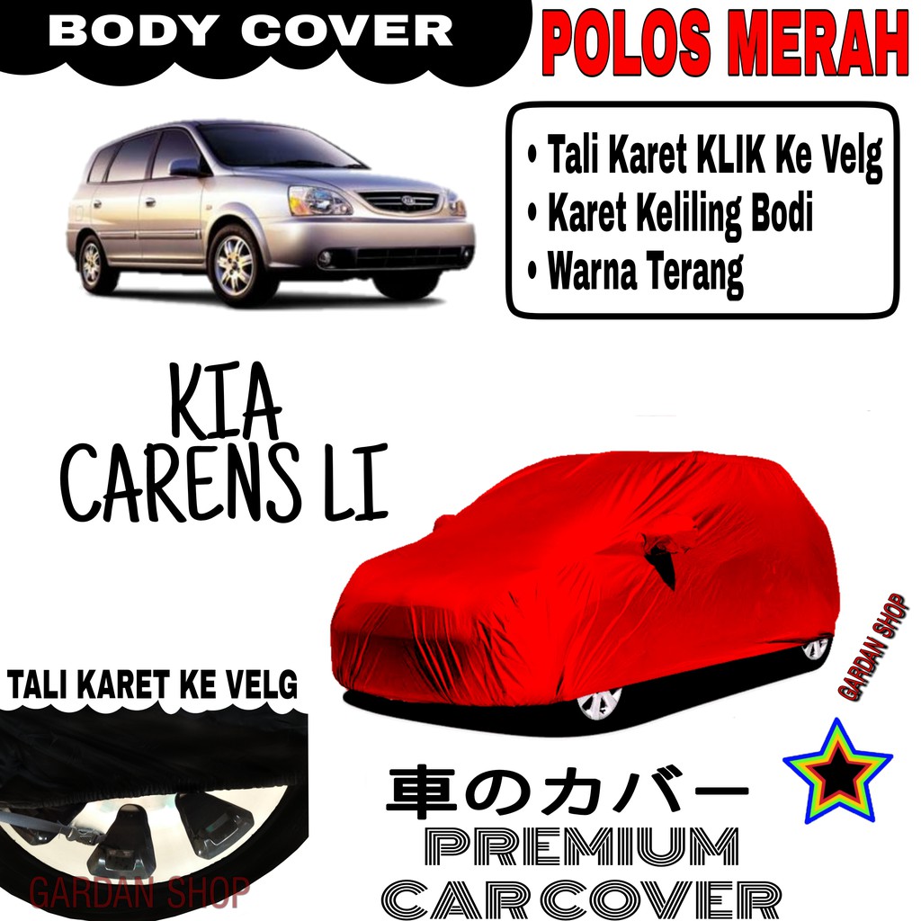 Sarung Mobil KIA CARENS 11 Polos MERAH Body Cover Penutup Body Carens PREMIUM