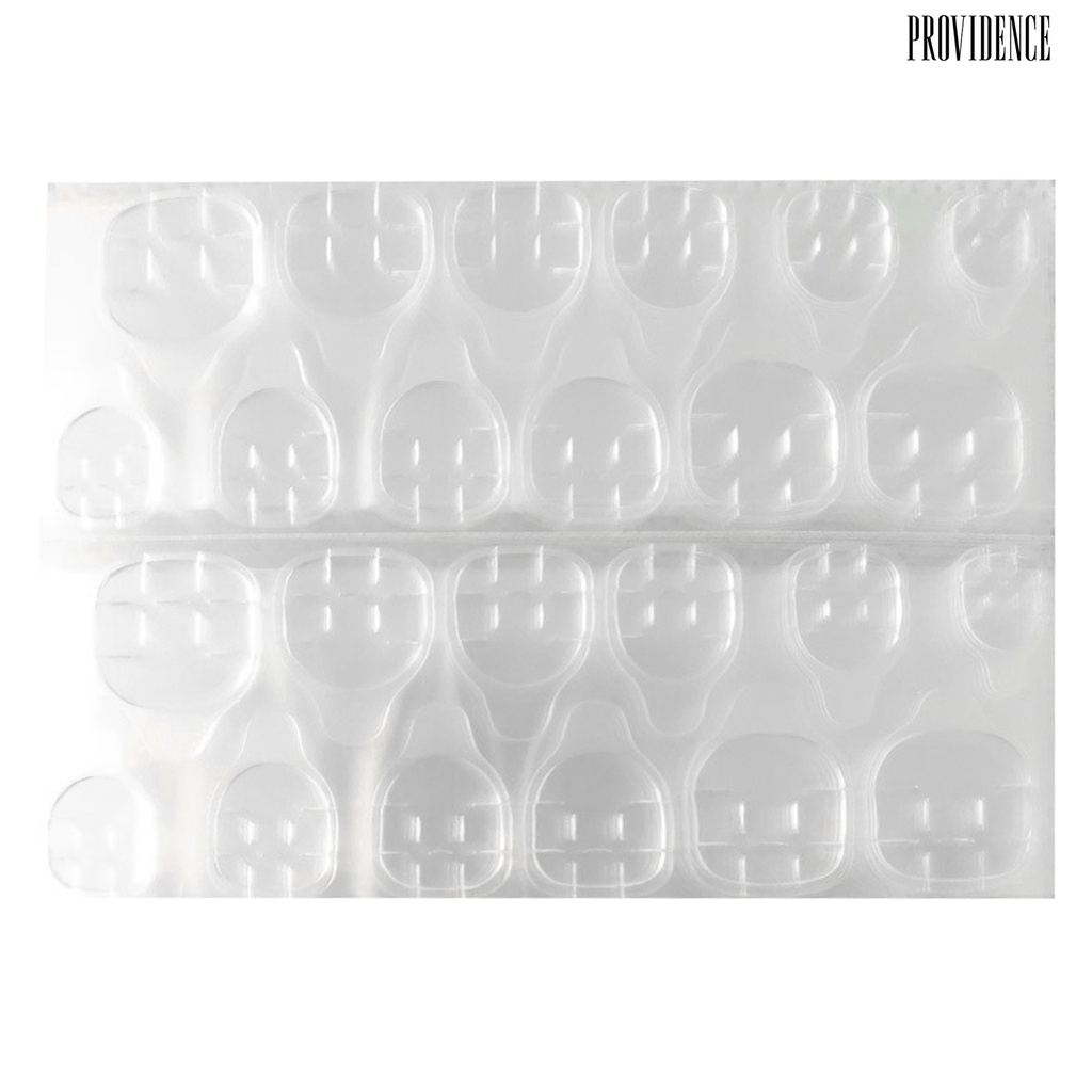 10 Lembar / 240 Stiker Lem Perekat Kuku Jelly Dua Sisi Tahan Air Transparan Untuk Manicure