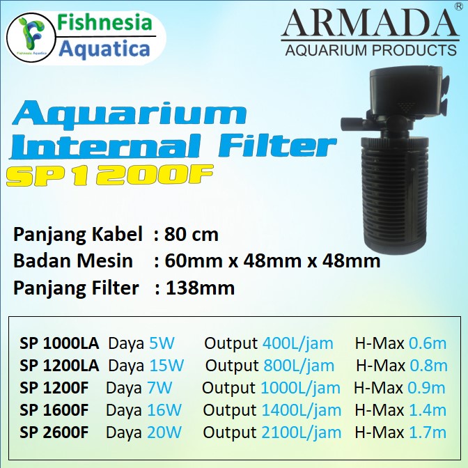 Armada SP 1200F - Pompa Air Internal Filter Aquarium Low Watt