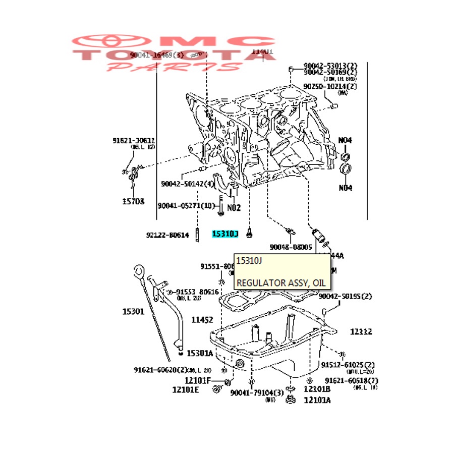 Plug Oil, Regulator Assy Oil Avanza Xenia Rush Terios Vios 15310-97401