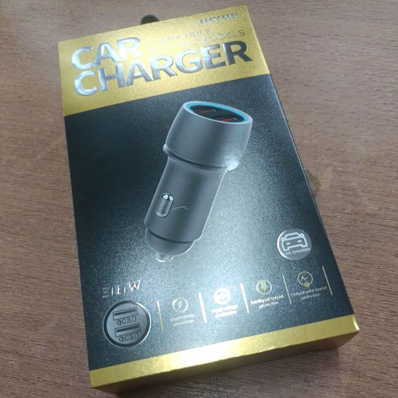 Car Charger 2usb QC 3.0 36watt double Fast Charging