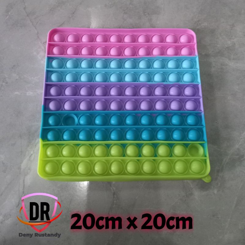 Mainan Pop It rainbow fidget Push Warna Warni Stress Relieve Toys Jumbo 20cm-Kotak Pastel