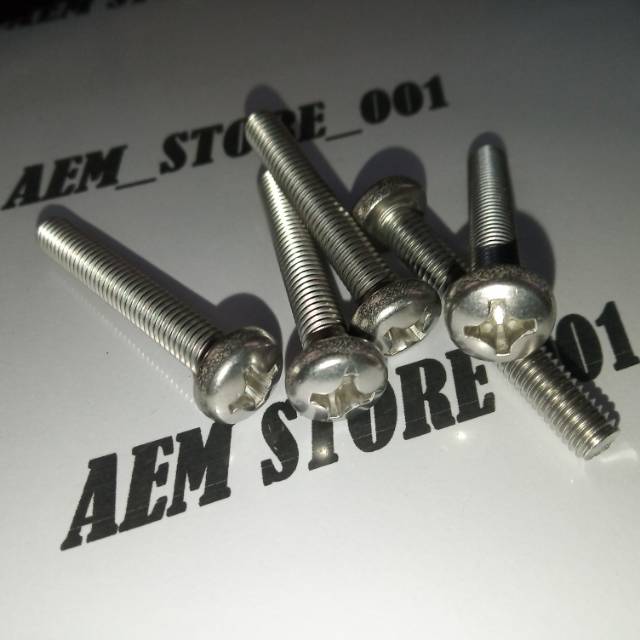 Baut JP M6 X 40 (4cm) stainless 304 pan screw