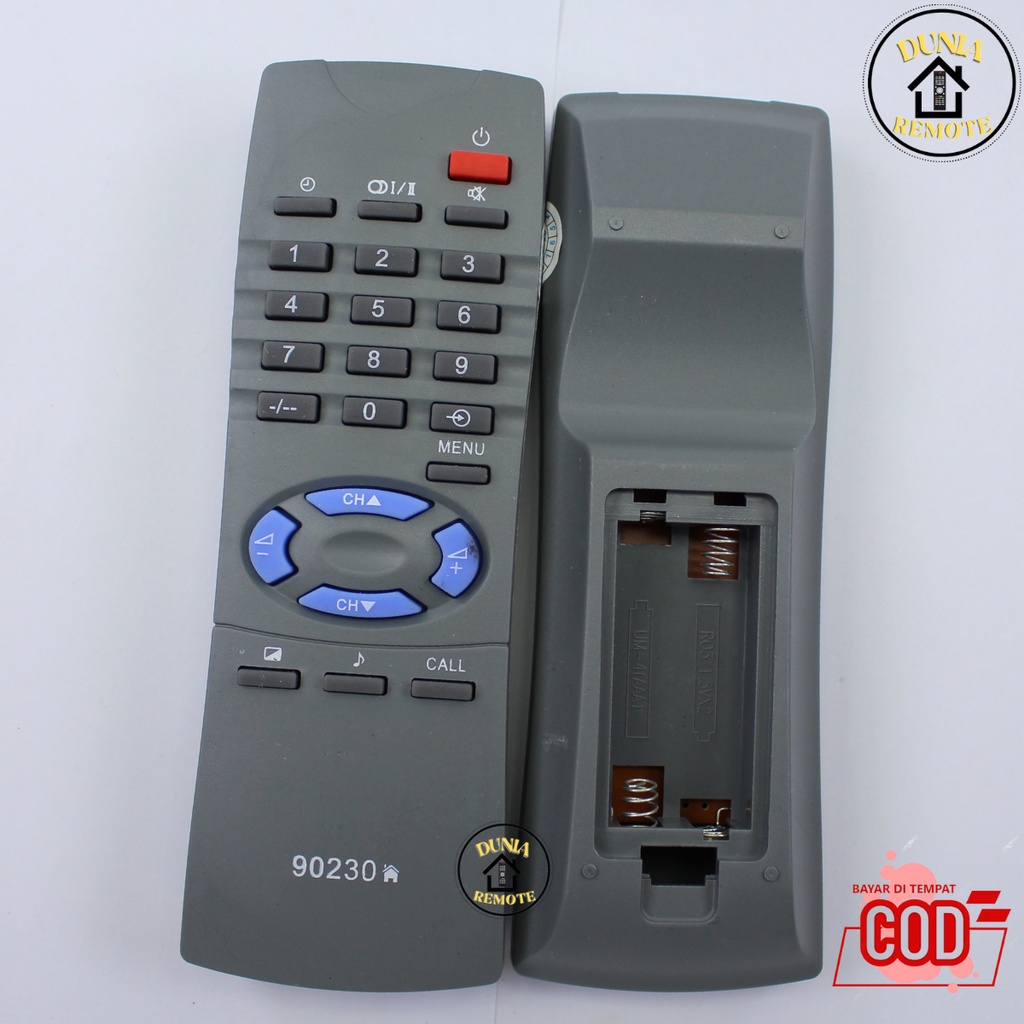 Remot Remote TV TOSHIBA Tabung 90230 abu slim flat tanpa setting